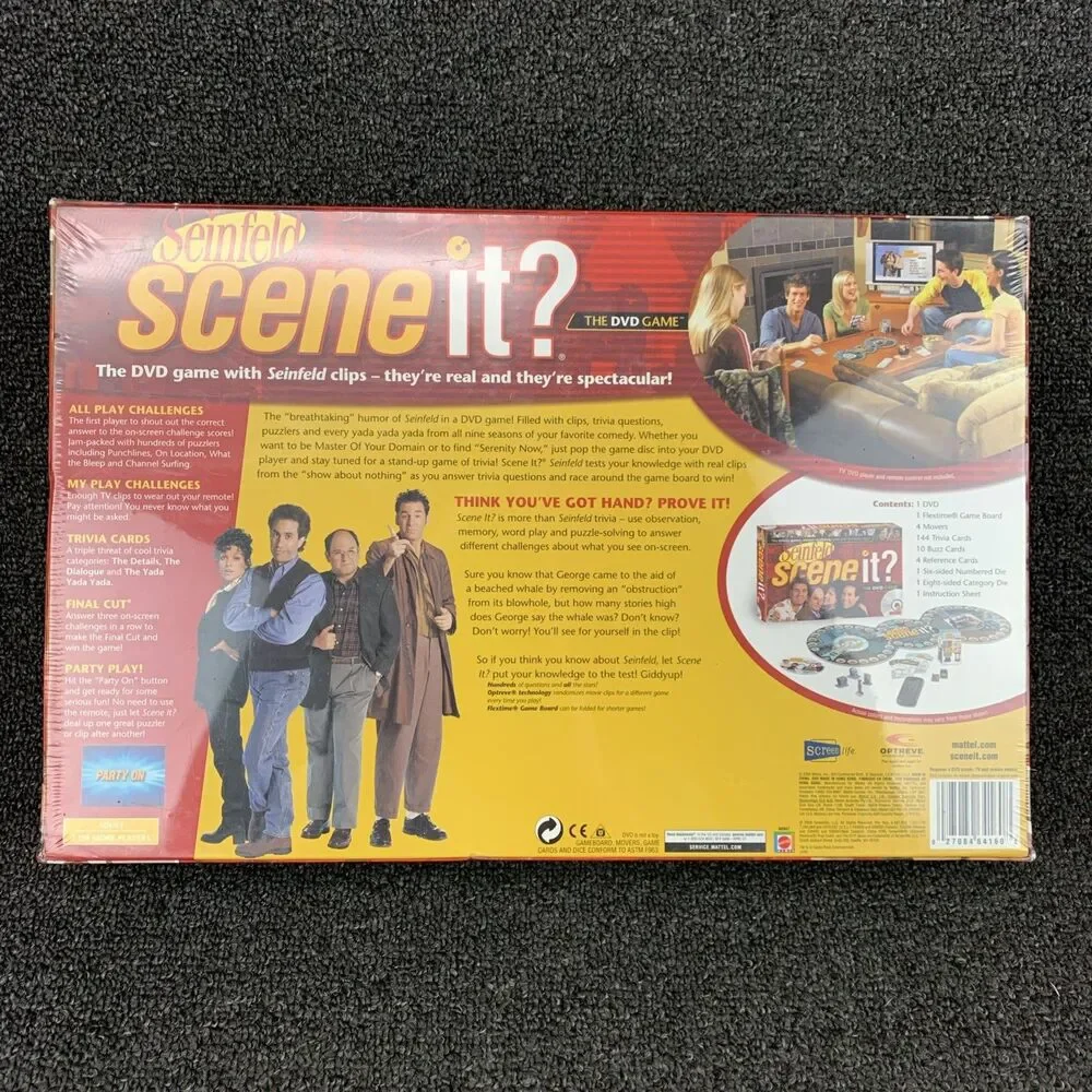 Mattel Seinfeld Scene It? The Interactive Trivia DVD Board Game NEW Sealed